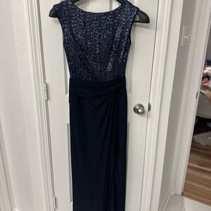 Ralph Lauren Navy Sequin Maxi Dress